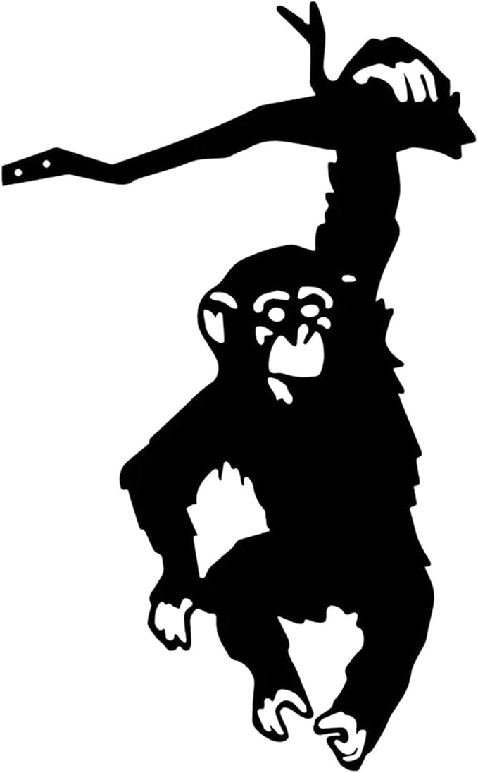Monkey Statue Yard Silhouette Branch Decor Hanging Tree Art Monkey Ornament Garden Art Decoration for Patio Outdoor Backyard