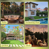 6 Pack String Light Poles - 10Ft Adjustable Outdoor Stand
