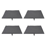 Alomejor Polypropylene Stepping Stone Set with Ground Stake Unique Textured Design Weatherproof Garden Dcor 4 Pack (Grey)