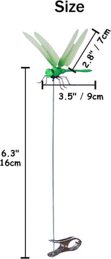 Jongdari 8pcs Dragonfly Hat Clip Realistic Fake Dragonflies Clip-On Garden Outdoor Decor Stakes Plastic Dragon Fly Clips Plant Decorations for Pot