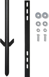 2 Pcs 36'' Yard Sign Stake for Outdoor, Metal Garden Posts with Barbed Anchors, Easy to Install, Rugged, Lightweight & Abjustable 3 Foot Signs Pole for Ground Lawn(Black)