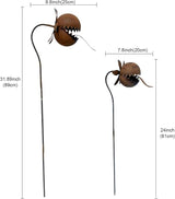 Whimsical Metal Carnivorous Plant Garden Stake, 25-Inch Large Funny Outdoor Yard Decor, Carnivorous Plant Garden Stake, for Lawn Garden Patio Halloween Gothic Yard Decoration (B)