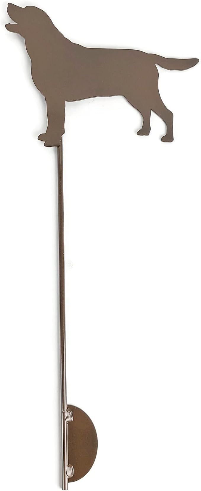 Pets and Farm Animals Metal Garden Landscape Stake (9" Wide Labrador Dog on Stake, Gloss Brown)