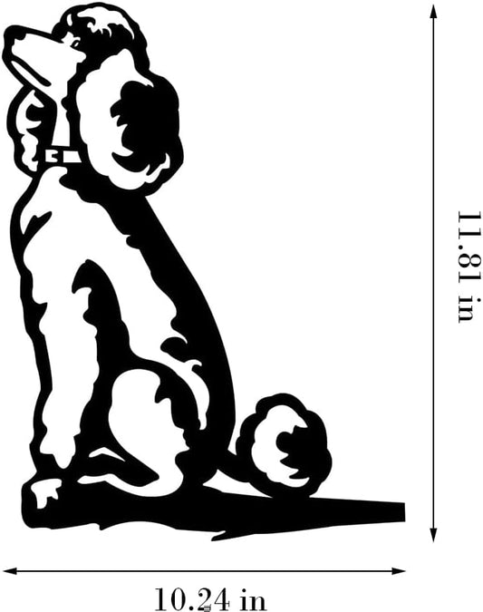 Adorable Dog Stake Decoration Yard Garden Outdoor Poodle Lawn Decor Metal Art Dog Silhouette Decoration Steel Dogs Statue Adorable Ornament Gift (Poodle)