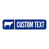 SmartSign Customize Your Own Blue Street Sign with Cow Symbol | 6" x 24" 3M EG Reflective Aluminum