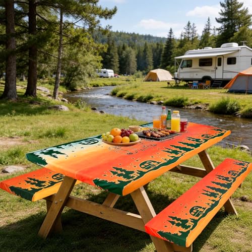 Picnic Table Cover with Bench Covers, 72" x 30" (Rectangular)