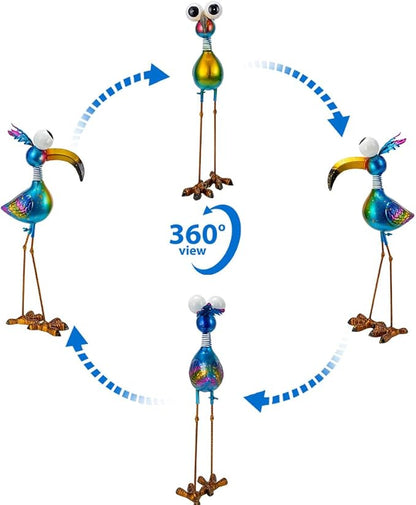 18.9" Metal Peacock Garden Statue - Weather-Resistant Outdoor Bird Figurine, Yard Art Decor for Lawns and Patios, Unique Gift for Gardening Enthusiasts