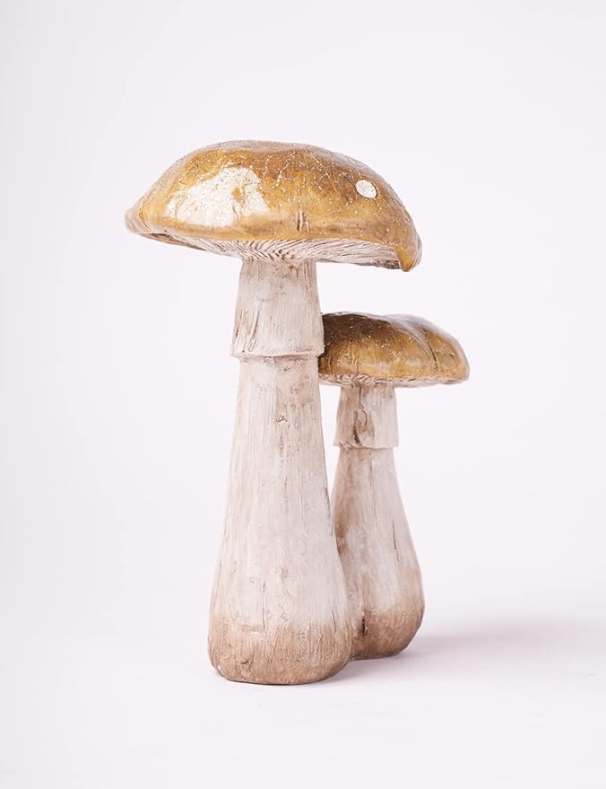 SEINHIJO Mushroom Statue Fairy Garden Decor Outdoor Figurine Polyresin Patio Gift 7.1 Inch