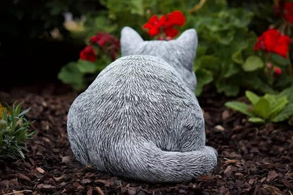 Cat Memorial Statue Sitting cat Figure Concrete Cat Garden Figurine Realistic cat Garden Decor Pet Memorial Stone