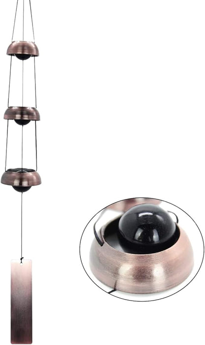 Temple Bells Wind Chimes Large,Red Copper Peace Memorial WindChimes Outdoors,Fengs Shui Japanese Wind Bells for Outside,Sympathy Chime Gift for Mom/Someone Who Loves Peace,Energy Garden Wind Bell