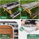 Picnic Table Cover with Bench Covers, Grey Fitted, 3 Pack, 72 Inch