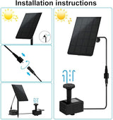 Solar Garden Fountain with Adjustable Spray Options, Perfect Addition to Bird Baths and Ponds (1.5W Without Battery)