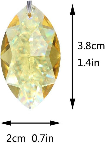 H&D HYALINE & DORA 38mm Multi-Color Feng Shui Faceted Decorating Crystal Horse Eye Prism,Pack of 12