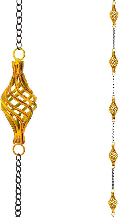 dreamysoul 9.8 FT Rain Chain, Iron Rain Chain for Gutters, Bird Cage Decorative Rain Chains for Downspouts Adjustable Length