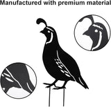 COHEALI Metal Quail Garden Stakes 4pcs Silhouette Quail Family Stake Farm Animal Decorations for Outdoor Garden Patio Lawn Yard Pathway Sticks Decor