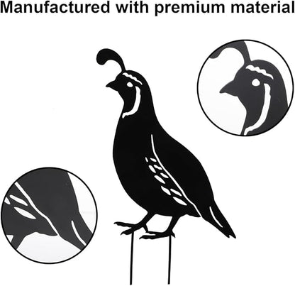 Toddmomy Metal Quail Garden Stakes, 4Pcs Silhouette Bird Family Yard Art – Rust-Resistant Iron Outdoor Statues for Lawn, Patio, Garden Decor, Gift for Women Bird Lovers