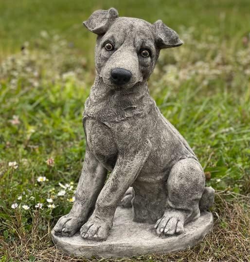Jack Russell Terrier Statue Life Size Dog Sculpture Jack Russell Figurine Dog Garden Statue