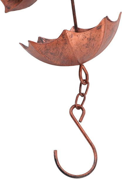 39.4in 8 Cups Rain Chain,ecorative Umbrella Rain Chain Bell, Rainwater Diverter Copper Catcher Rain Chimes for Garden Decor,Decorative Umbrella Rain Chain Bell for Home Garden Patio Outdoor Decor