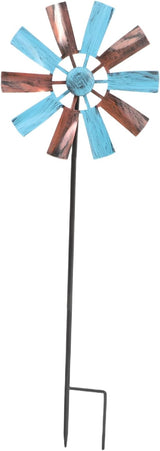 Iron Craft Windmill Statue for Garden Bee Decorative Spinners Outdoor Decor