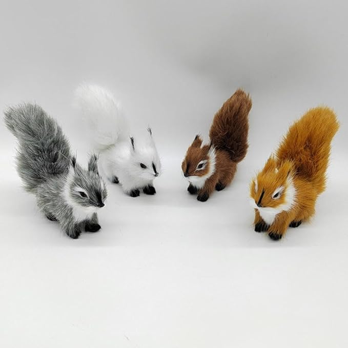 Mipcase Simulation Squirrel Garden Decor 4.72X3.14X1.18In Outdoor Lawn Statue Realistic Resin Ornament for Patio Yard Landscape Decoration