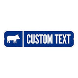 SmartSign Customize Your Own Blue Street Sign with Pig Symbol | 6" x 24" 3M EG Reflective Aluminum