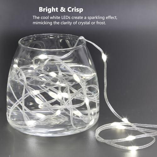 16.5ft Battery LED String Lights (4 Pack) - Cool White Remote Timer