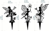 Garden Decorative Flower Elves 3 Piece Set, Metal Fairy Tale Statue, Suitable for Yard, Flower Pot, Lawn, Decoration Gift