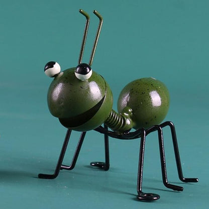 Garden Sculpture Metal Ants Hanging Wall Art Garden Lawn Yard Landscaping Decoration Home Gardening Gift Ornament (Green)
