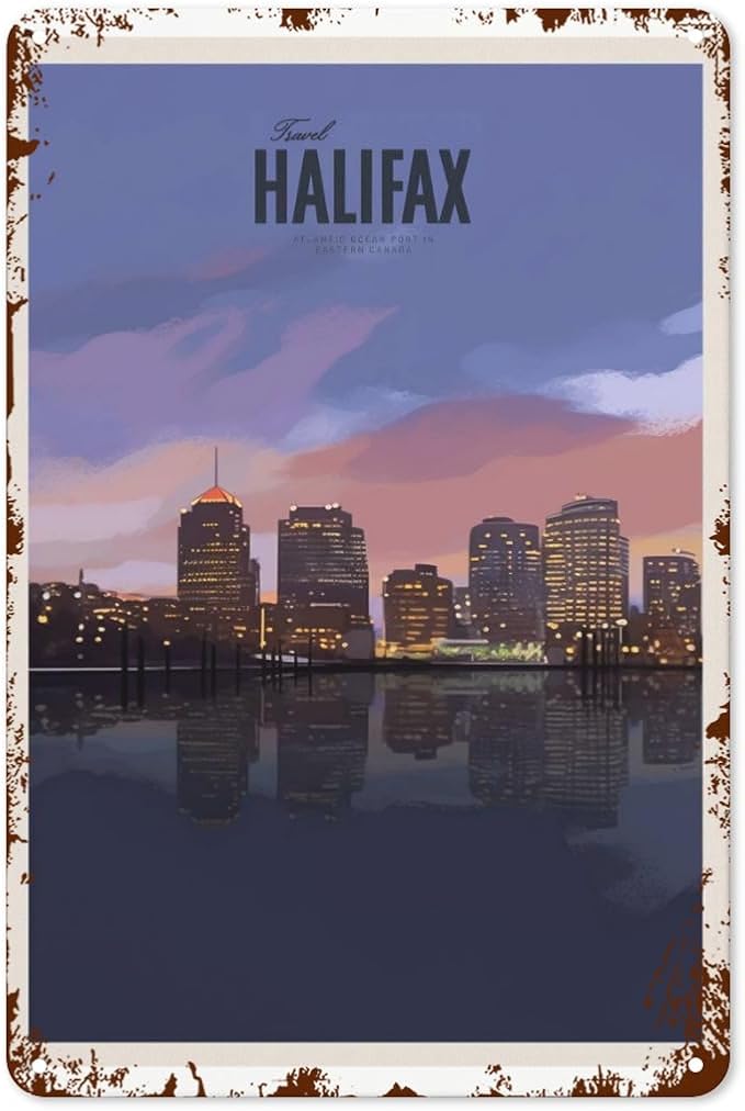 Vintage Tin Signs Travel Halifax 10 Retro Metal Wall Decor for Home,Garden & Patio Inspirational Quotes & Funny Life Posters 8x12IN