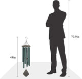 Wind Chimes Outdoor Large Deep Tone, 44 Inches Sympathy Wind Chimes Tuned Soothing Melody, Memorial Wind-Chime with 6 Heavy Tubes for Outside Decoration, Garden/Yard. Green