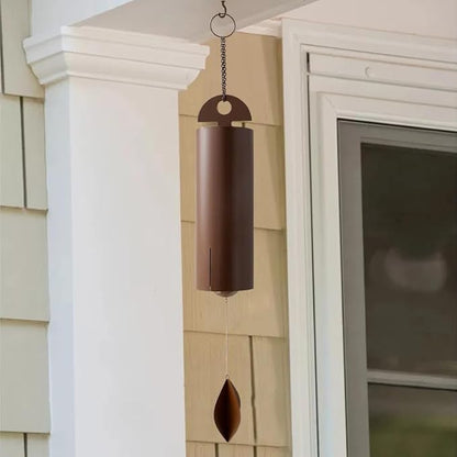 Outdoor Wind Chimes Heroic Windbell Antique Wind Bell, Deep Resonance Serenity Bell, Metal Cylinder Wind Chimes Windchime for Outdoor Garden, Patio, Porch Wind Bell, Deep Tone Sound (Brown)
