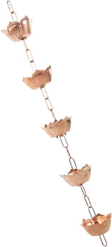 HEEPDD Rain Chains 1 Meter Handcrafted Design Gutter Downspout Replacement for Garden Porch Courtyard Villa Copper Rain Chain Flower Decorative Catcher Collected Items