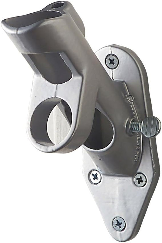 Evergreen Flag Bracket Two-Position 45 and 90 Deg | Aluminum | Silver | Hardware Incl | Outdoor Home and Garden Décor | Residential or Commercial | Wood Metal Plastic Pole - Not Included