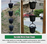 Decorative Rain Chains Waterfall, Black Copper Rain Chains for Gutters, Home Rain Decorative Rain Catcher Chain 100/200/300cm Long, Outdoor Water Feature Eaves Drainage Cups (4m/11.8ft)