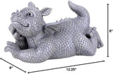 Pacific Giftware Garden Dragon Daydreaming Garden Display Decorative Accent Sculpture Stone Finish