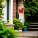 Carson 14" 'Bluebird' Welcome Flower Pot Wind Chime - Floral Chime - Gardening Windchime for Outdoor Decor - Garden Patio Porch