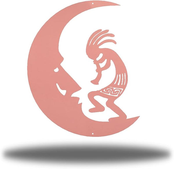 Riverside Designs Kokopelli Wall Art Steel Outdoor Decor | Heavy-Duty and Waterproof | Made in USA (Pink, 12" L x 9.5" W)
