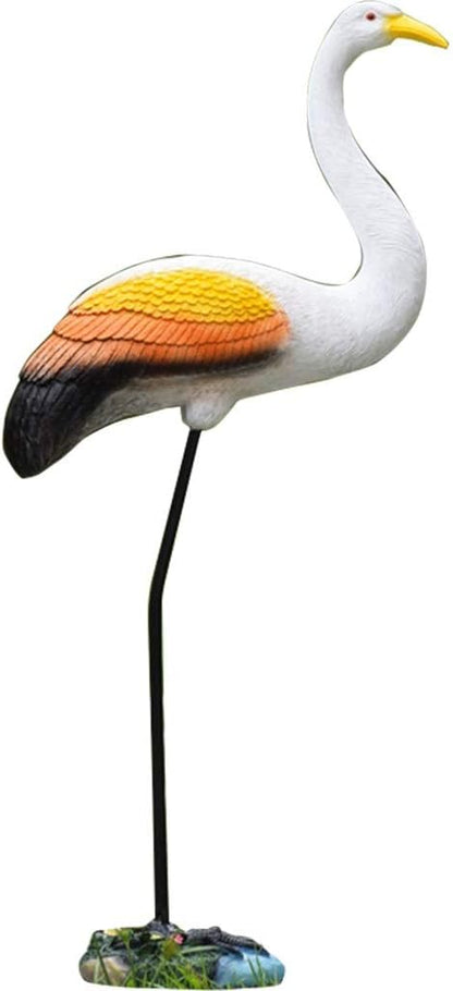Garden Statue Animal Sculpture Outdoor Decor Gift Outdoor Statues Outdoor Garden Simulation Animal Sculpture Figurine Crane Statue Garden Courtyard Animal Decoration(25 * 9 * 60cm-A)