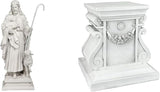 Design Toscano Jesus The Good Shepherd Religious Garden Statue (12 Inches Wide, 8 Inches Deep, 28 Inches High) and Classic Statuary Garden Plinth Base