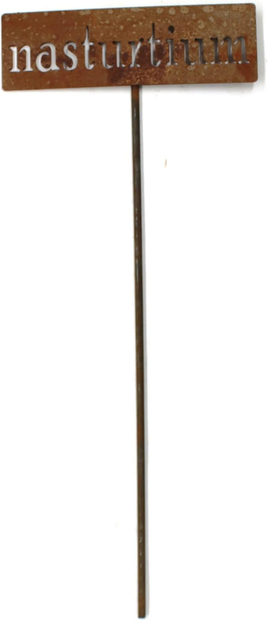 Classic Metal Garden Markers 19 Inches Tall (nasturtium, Naturally Rusted)