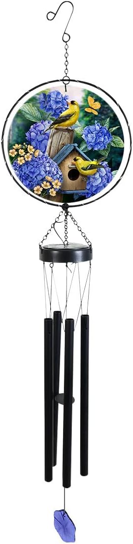 Briarwood Lane Goldfinches and Geraniums Illuminated Wind Chime