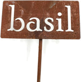 Classic Metal Garden Markers 19 Inches Tall (basil, Naturally Rusted)