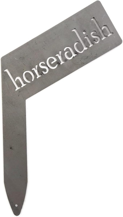 Planter Size Small Metal Garden Plant Vegetable Flower or Herb Markers 13.5 Inches Tall (horseradish, Raw, Unfinished Steel)