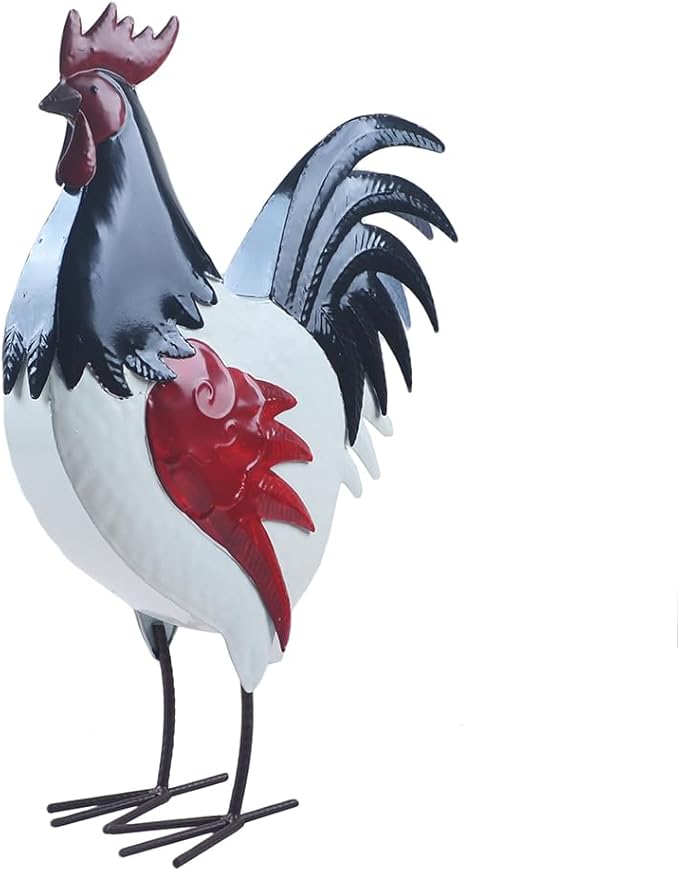 Rooster Statue Chicken Animal Sculpture Garden Decoration Metal Yard Art for Patio Lawn Backyard Outdoor Decoration