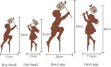 Metal Garden Sculpture Boy Girl Art Silhouette Garden Decor Stakes Iron Outdoor Statues Halloween Yard Decoration (Boy-Small)
