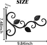 NSBELL Plants Hangers Outdoor Indoor Decor, Wall Hooks for Hanging Plant Bracket, Plant Hooks for Bird Feeder, Wind Chime, Lights, Lanterns (Black-2PCS)