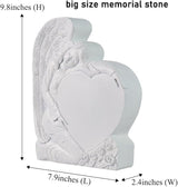Personalized Memorial Stones for Loved Ones Lost, Handmade Angel Garden Stones Gravestones Engraved with Any Message, Sympathy Funeral Memorial Gift for Loss of Loved Ones Mom Dad