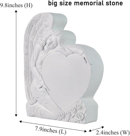Personalized Memorial Stones for Loved Ones Lost, Handmade Angel Garden Stones Gravestones Engraved with Any Message, Sympathy Funeral Memorial Gift for Loss of Loved Ones Mom Dad