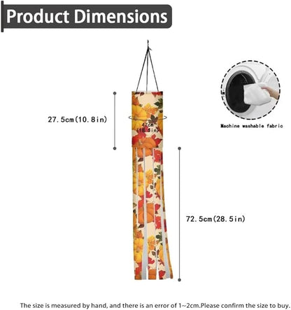 Jeiento Fall Pumpkin Windsock Pack of 2,Fall Thanksgiving Windsocks Decoration 40 Inch Wind Socks for Front Yard Patio Lawn Garden Party Decor