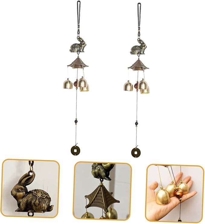 Happyyami 4 Pcs Windchime Extra Large Wind Chimes Crystal Decor Outdoor Decor Small Wind Chimes Retro Home Decor Decorative Wind Chime Outside Wind Chime Yard Wind Chime Indoor Metal Blower